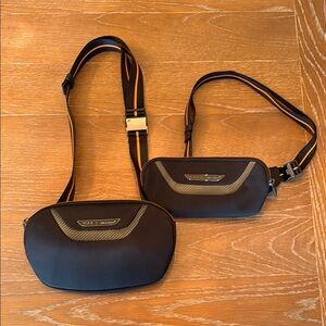 Tumi Black and Gray Belt Bag Duo